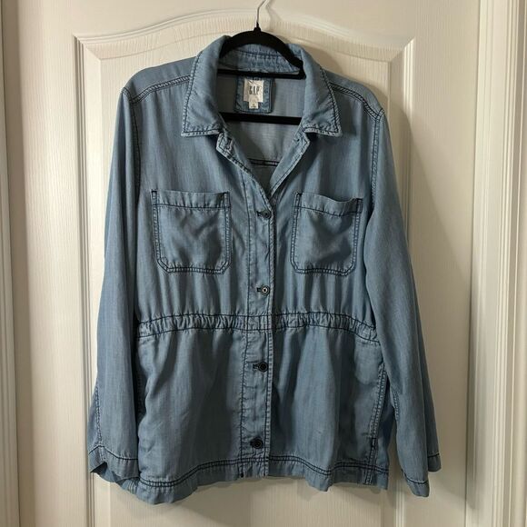 Gap Chambray Shacket Size XL - Picture 2 of 8